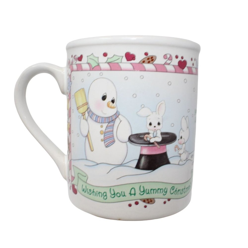Vintage Precious Moments 1996 Wishing You A Yummy Christmas Ceramic Coffee Mug E